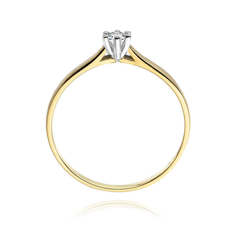 Inel Aur 9K cu Diamant Natural 0.04 ct, imaginea 3 din 7