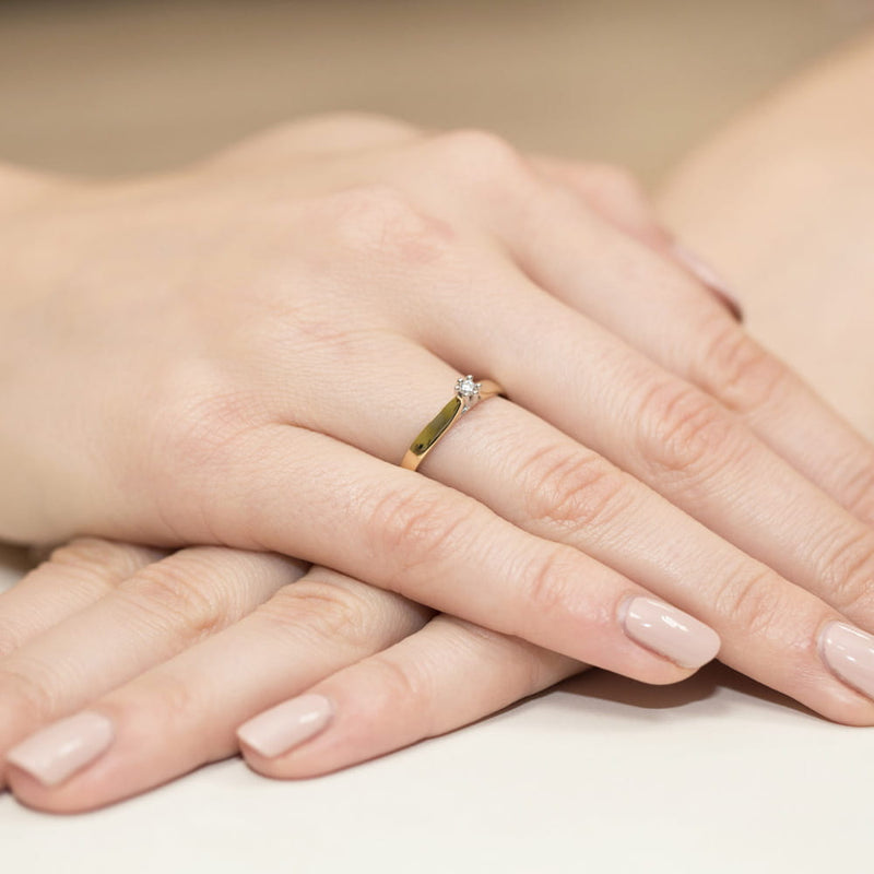 Inel Aur 9K cu Diamant Natural 0.04 ct, imaginea 4 din 7