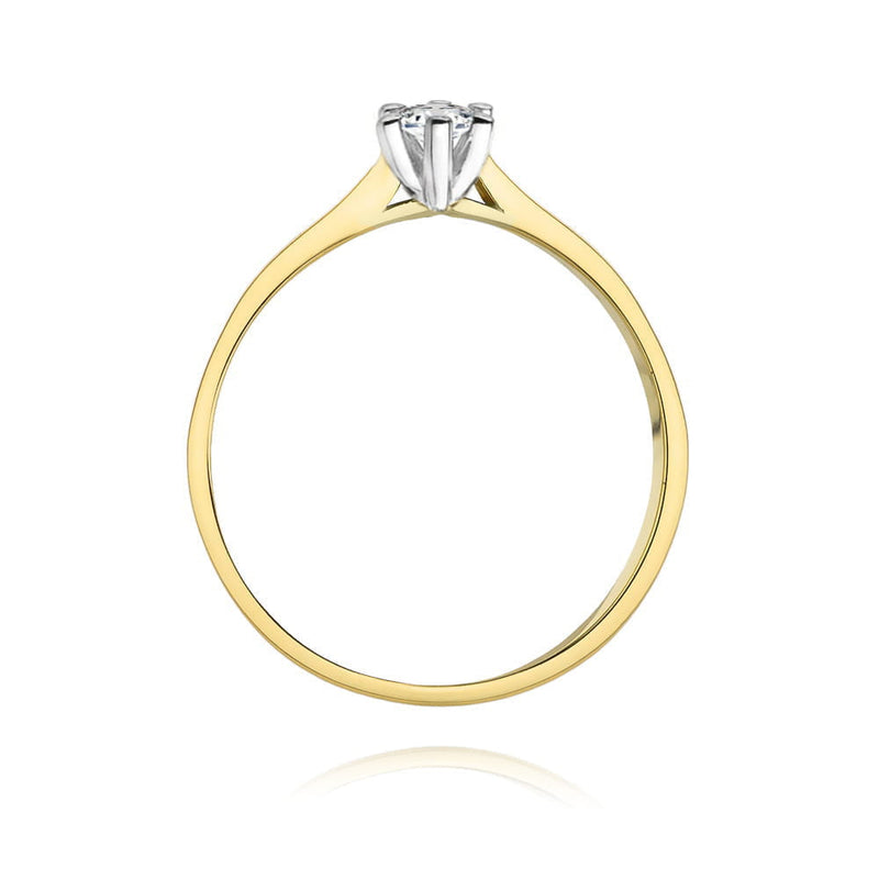 Inel Aur 9K cu Diamant Natural 0.15 ct, imaginea 3 din 8