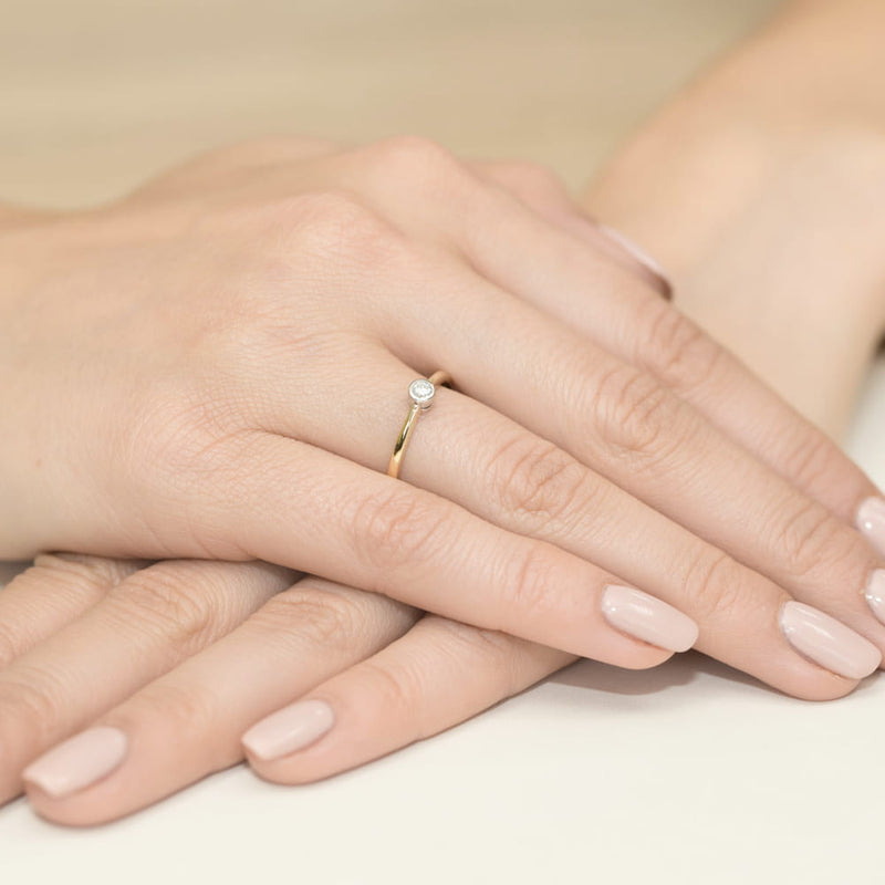 Inel Aur 9K cu Diamant Natural 0.08 ct, imaginea 4 din 8
