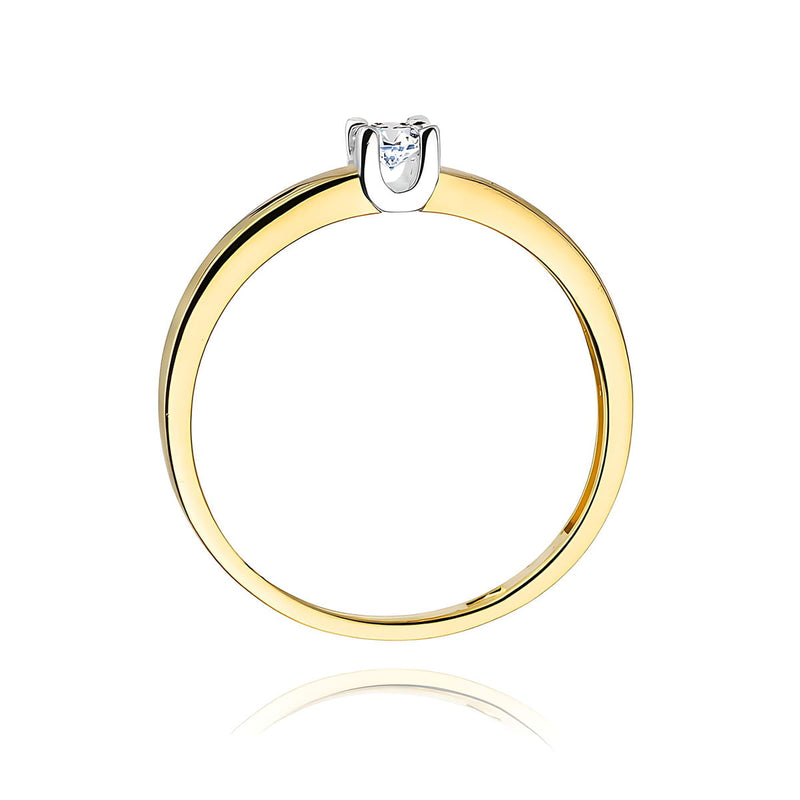 Inel Aur 9K cu Diamant Natural 0.10 ct, imaginea 3 din 7