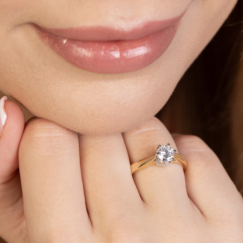 Inel Aur 9K cu Diamant Natural 1.00 ct, imaginea 5 din 9