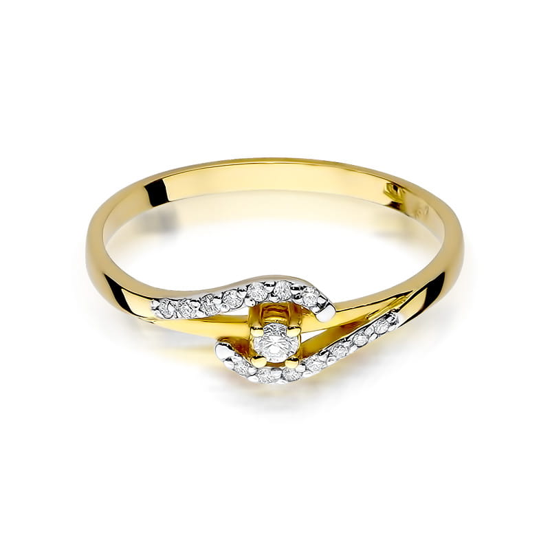 Inel Aur 9K cu Diamante Naturale 0.11 ct, imaginea 2 din 8