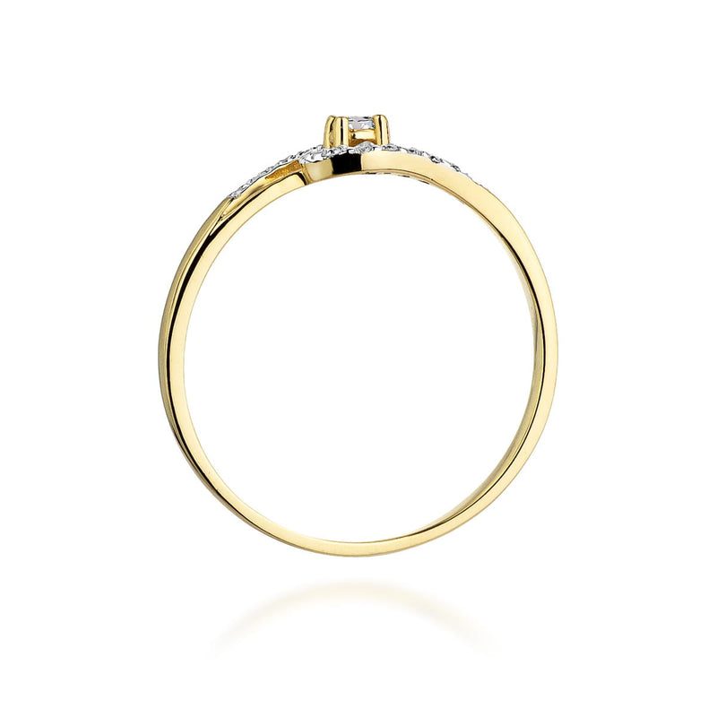 Inel Aur 9K cu Diamante Naturale 0.11 ct, imaginea 3 din 8