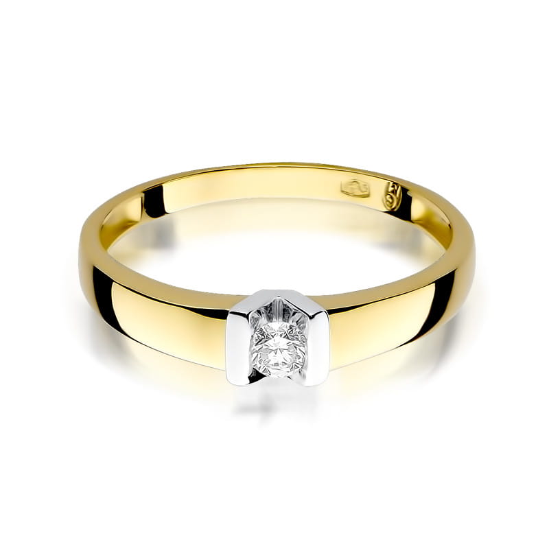 Inel Aur 9K cu Diamant Natural 0.10 ct, imaginea 2 din 8