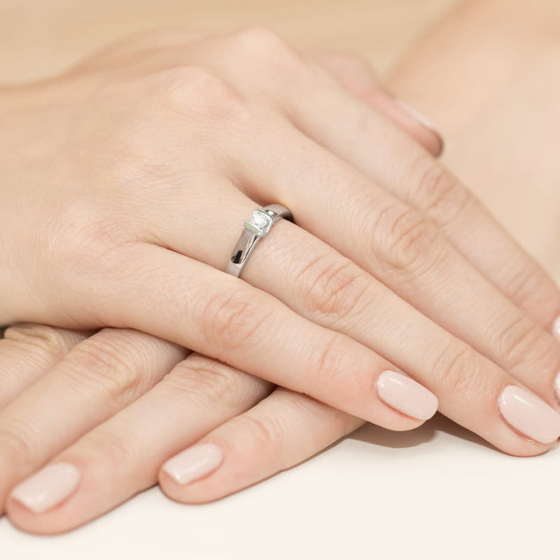 Inel Aur 9K cu Diamant Natural 0.10 ct, imaginea 8 din 8