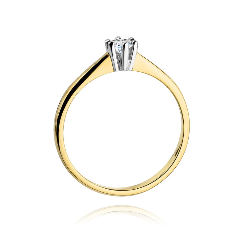 Inel Aur 9K cu Diamant Natural 0.15 ct, imaginea 3 din 7