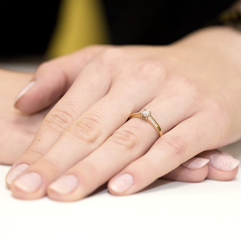 Inel Aur 9K cu Diamante Naturale 0.19 ct, imaginea 4 din 8