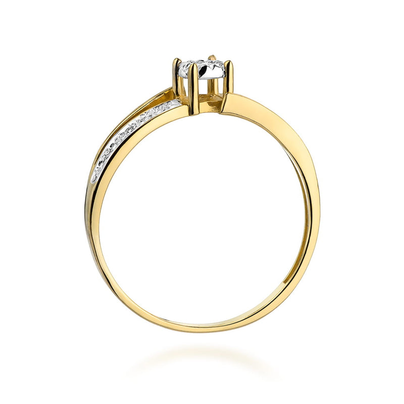 Inel Aur 9K cu Diamante Naturale 0.10 ct, imaginea 3 din 8
