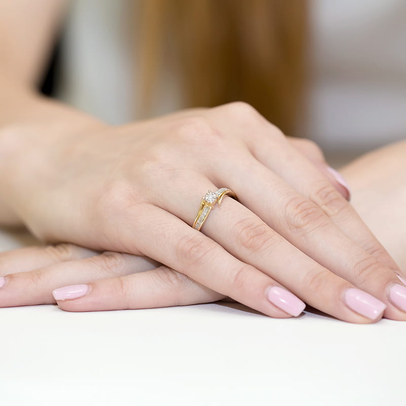 Inel Aur 9K cu Diamante Naturale 0.10 ct, imaginea 4 din 8