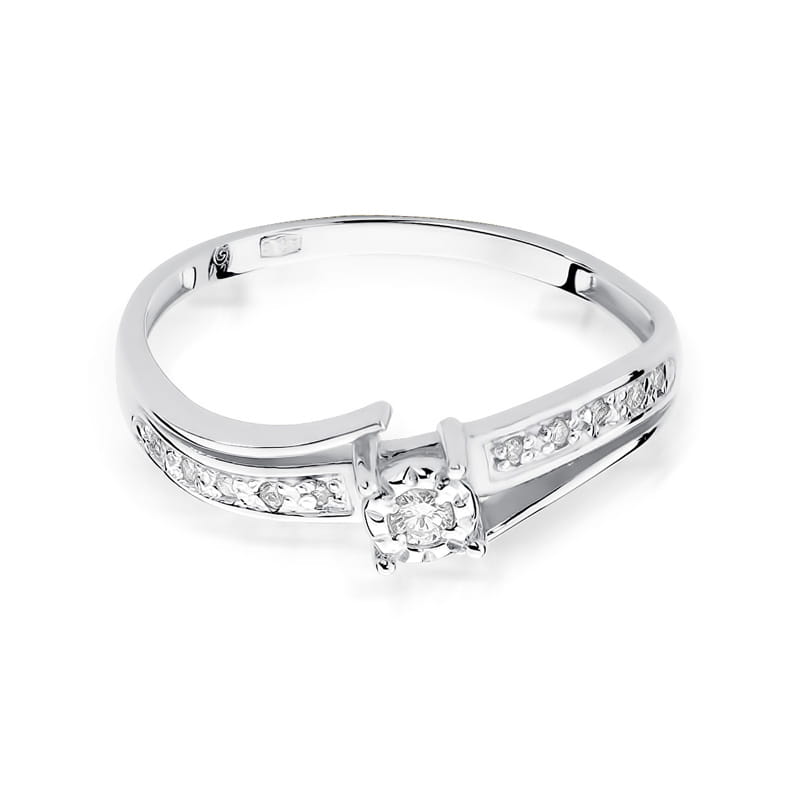 Inel Aur 9K cu Diamante Naturale 0.10 ct, imaginea 6 din 8