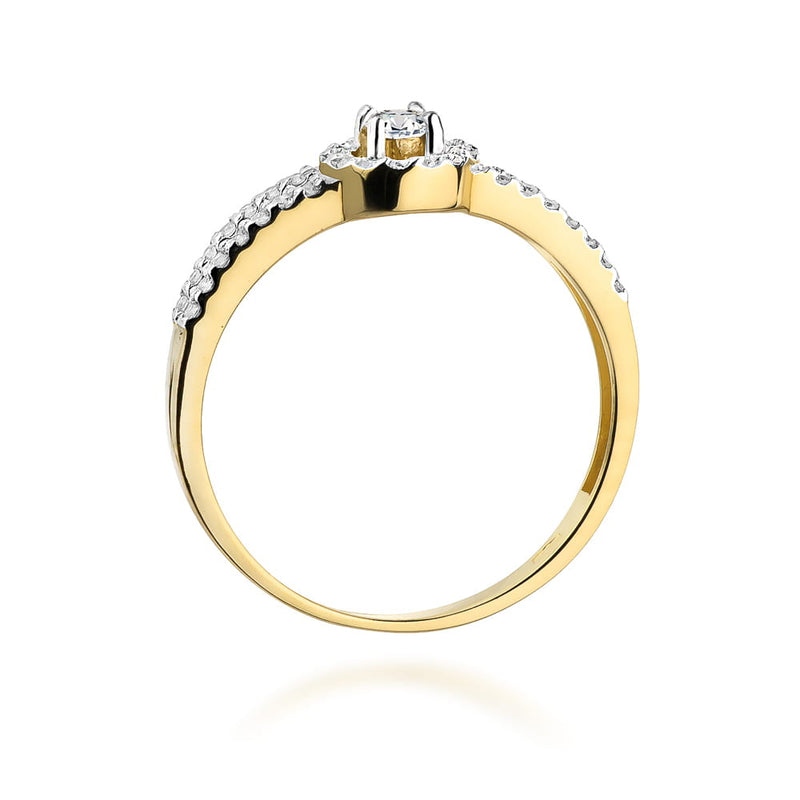 Inel Aur 9K cu Diamante Naturale 0.31 ct, imaginea 3 din 8