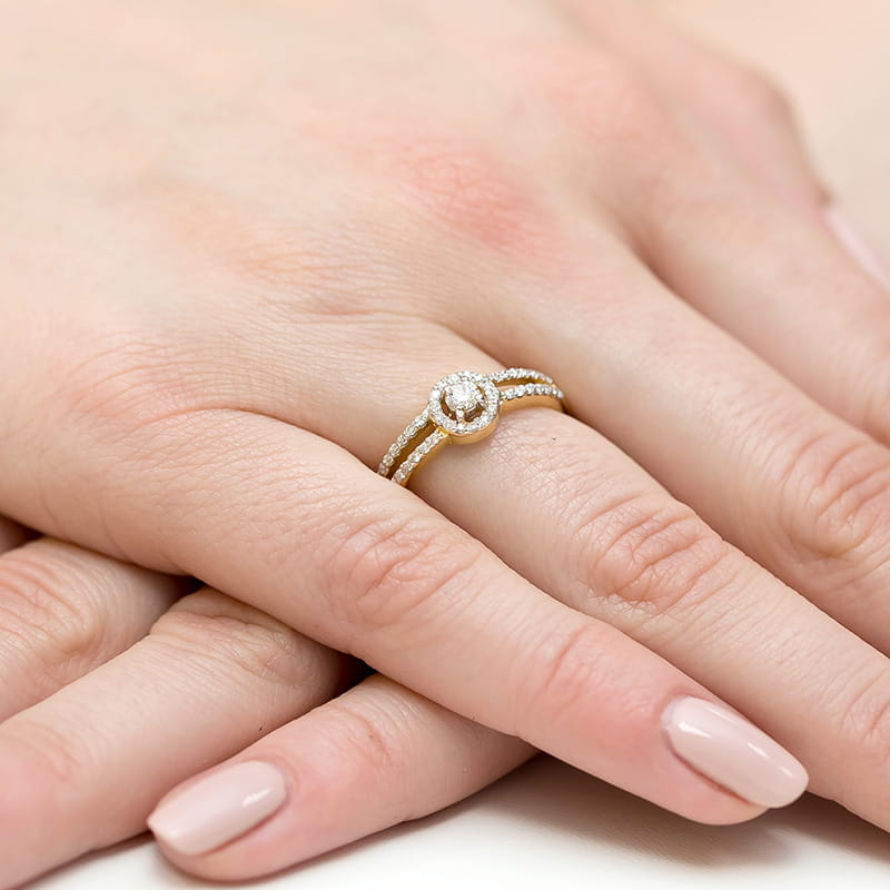 Inel Aur 9K cu Diamante Naturale 0.31 ct, imaginea 4 din 8