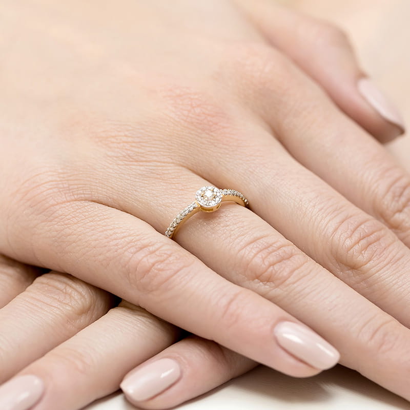 Inel Aur 9K cu Diamante Naturale 0.19 ct, imaginea 4 din 8