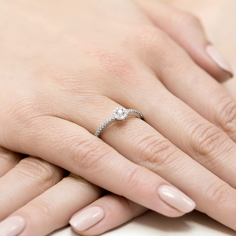 Inel Aur 9K cu Diamante Naturale 0.19 ct, imaginea 8 din 8
