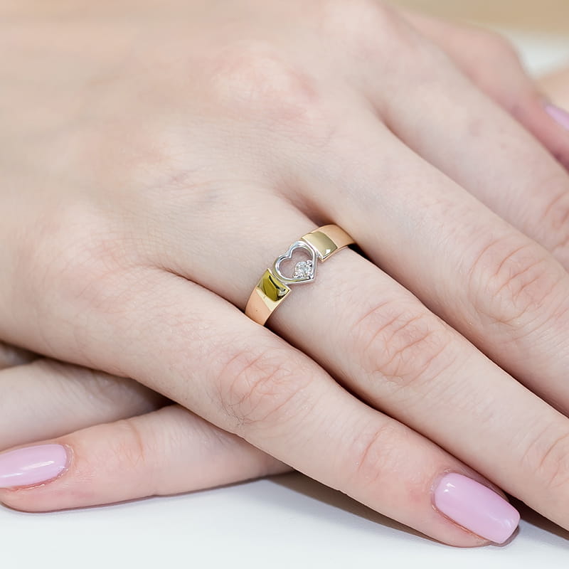 Inel Aur 9K cu Diamant Natural 0.04 ct, imaginea 4 din 8