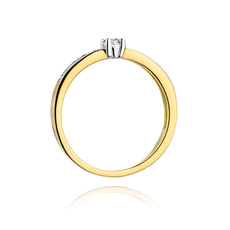 Inel Aur 9K cu Diamante Naturale 0.13 ct, imaginea 3 din 7