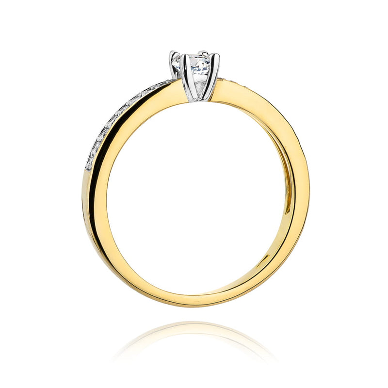 Inel Aur 9K cu Diamante Naturale 0.28 ct, imaginea 3 din 7