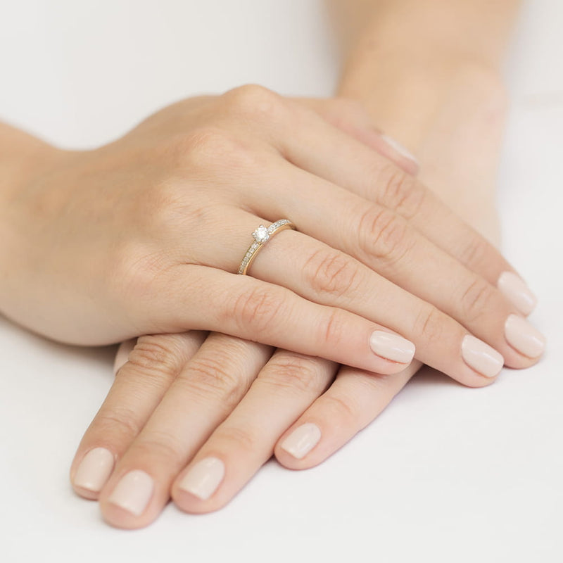 Inel Aur 9K cu Diamante Naturale 0.28 ct, imaginea 4 din 7