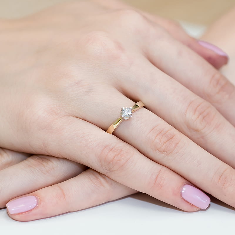 Inel Aur 9K cu Diamant Natural 0.20 ct, imaginea 4 din 12