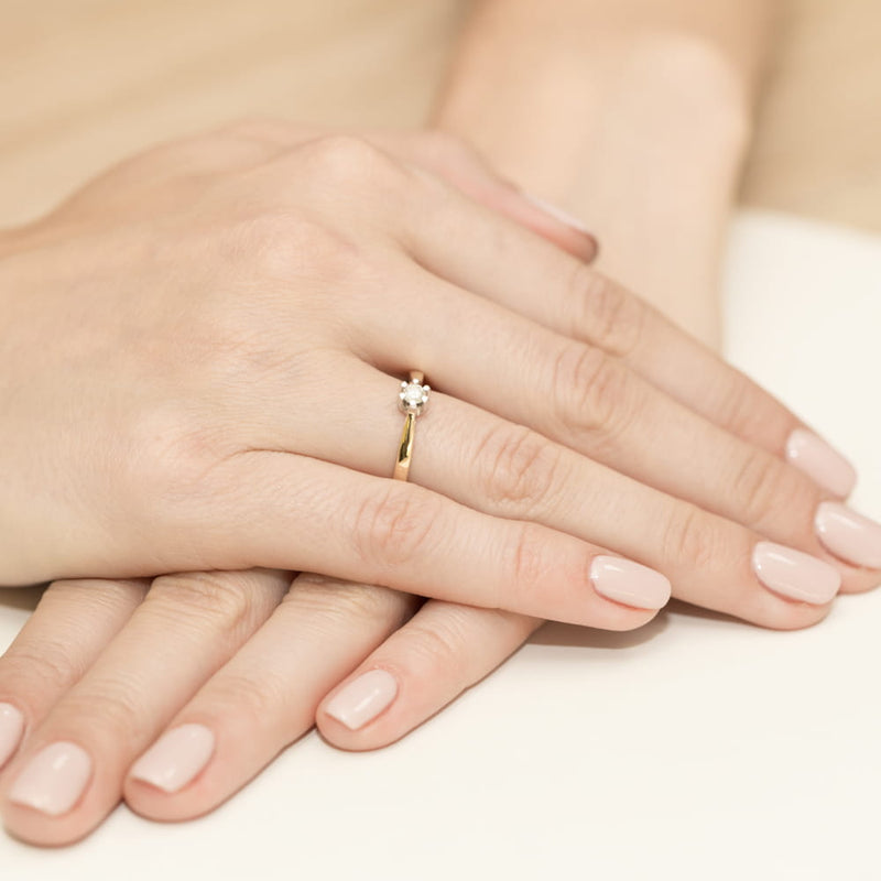 Inel Aur 9K cu Diamant Natural 0.12 ct, imaginea 4 din 7