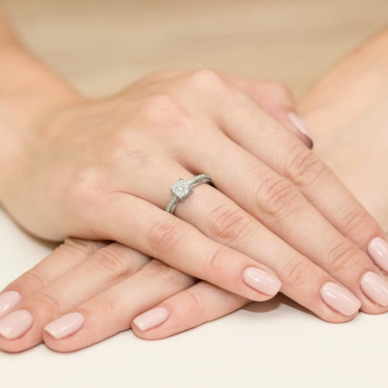 Inel Aur 9K cu Diamante Naturale 0.26 ct, imaginea 8 din 8