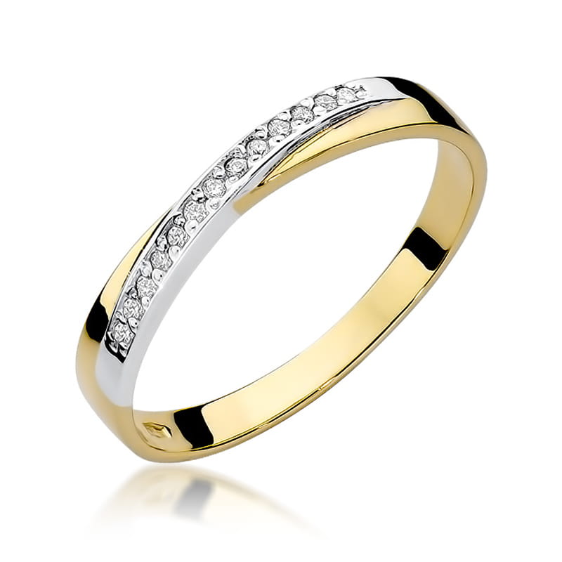 Inel Aur 9K cu Diamante Naturale 0.07 ct — Aur galben