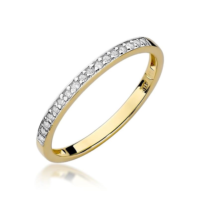 Inel Aur 9K cu Diamante Naturale 0.09 ct — Aur galben