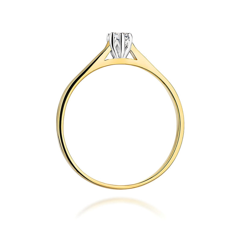 Inel Aur 9K cu Diamant Natural 0.09 ct, imaginea 3 din 8