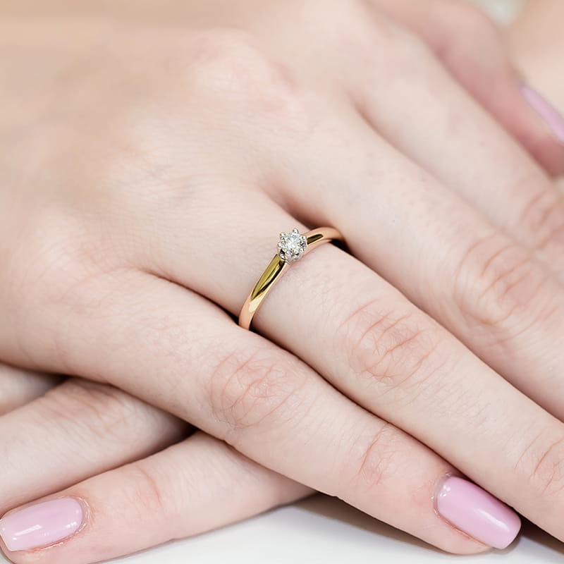 Inel Aur 9K cu Diamant Natural 0.20 ct, imaginea 4 din 8