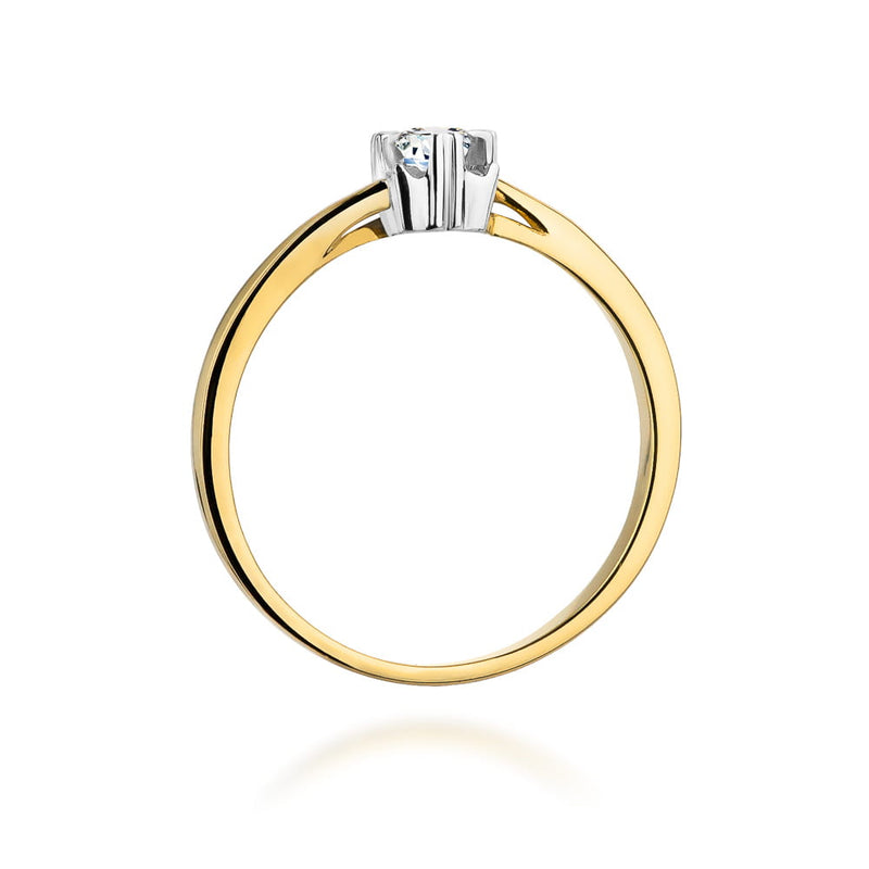 Inel Aur 9K cu Diamant Natural 0.10 ct, imaginea 3 din 8