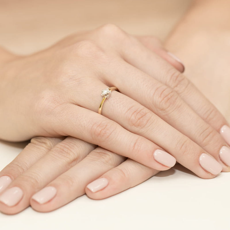 Inel Aur 9K cu Diamant Natural 0.10 ct, imaginea 4 din 8