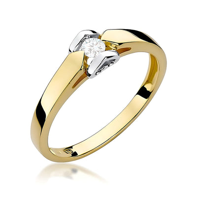 Inel Aur 9K cu Diamant Natural 0.04 ct