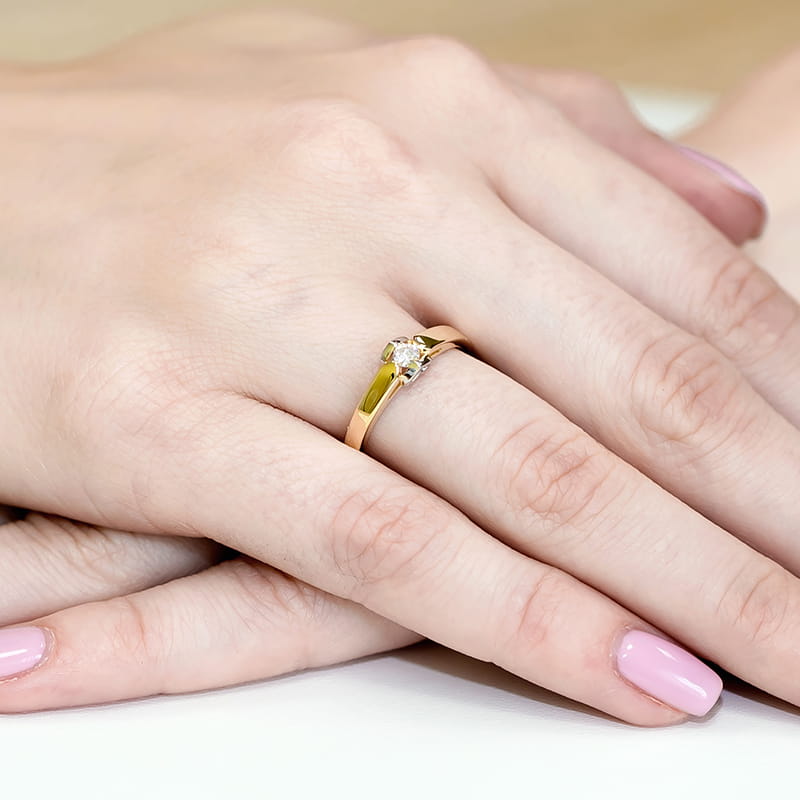 Inel Aur 9K cu Diamant Natural 0.09 ct, imaginea 4 din 8