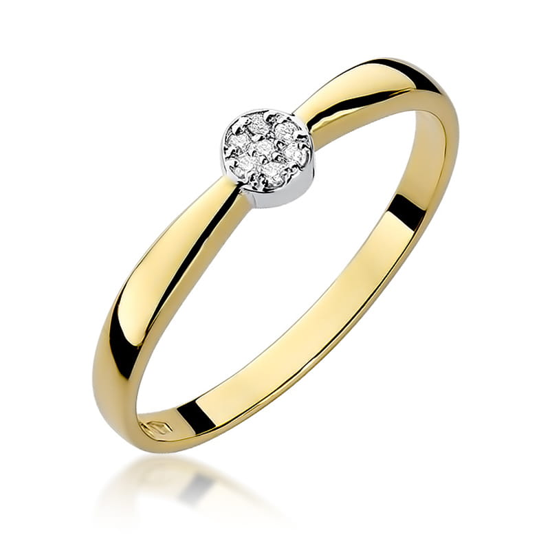 Inel Aur 9K cu Diamante Naturale 0.04 ct — Aur galben