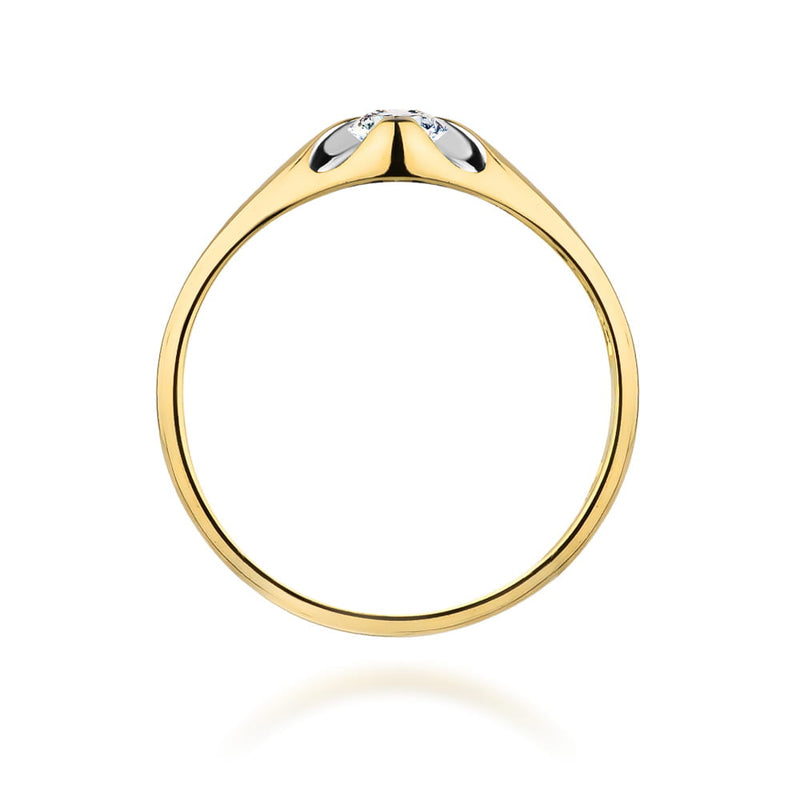 Inel Aur 9K cu Diamant Natural 0.10 ct, imaginea 3 din 8