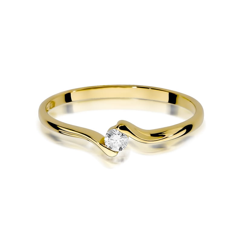 Inel Aur 9K cu Diamant Natural 0.09 ct, imaginea 2 din 8