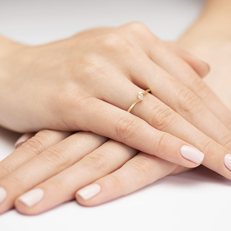 Inel Aur 9K cu Diamant Natural 0.09 ct, imaginea 4 din 8
