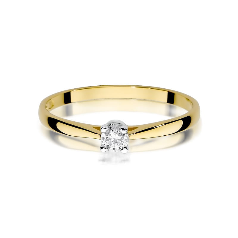 Inel Aur 9K cu Diamant Natural 0.15 ct, imaginea 2 din 8