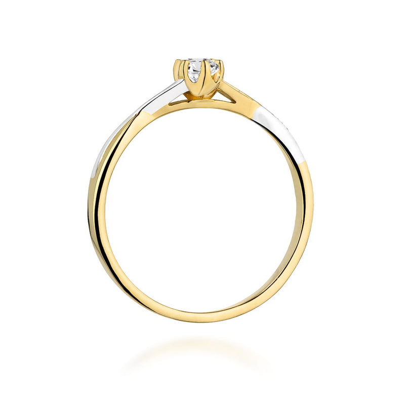 Inel Aur 9K cu Diamant Natural 0.12 ct, imaginea 3 din 8