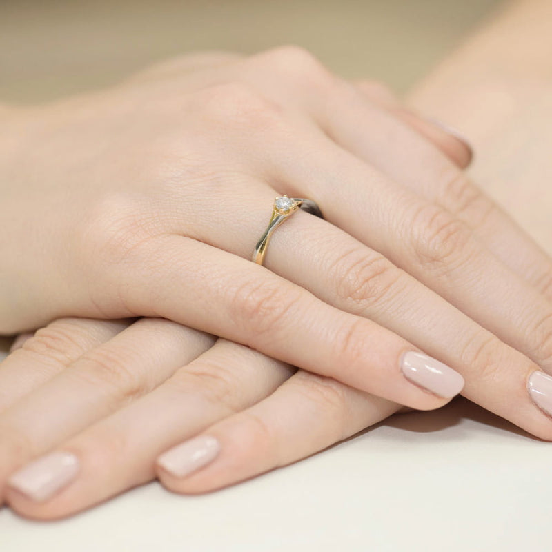 Inel Aur 9K cu Diamant Natural 0.12 ct, imaginea 4 din 8