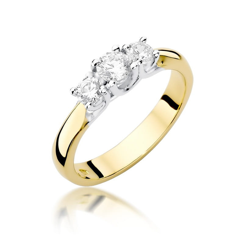 Inel Aur 9K cu Diamante Naturale 0.49 ct — Aur galben