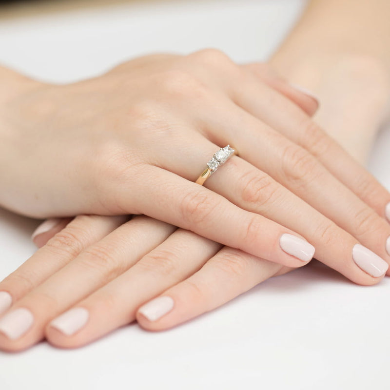 Inel Aur 9K cu Diamante Naturale 0.49 ct, imaginea 4 din 8