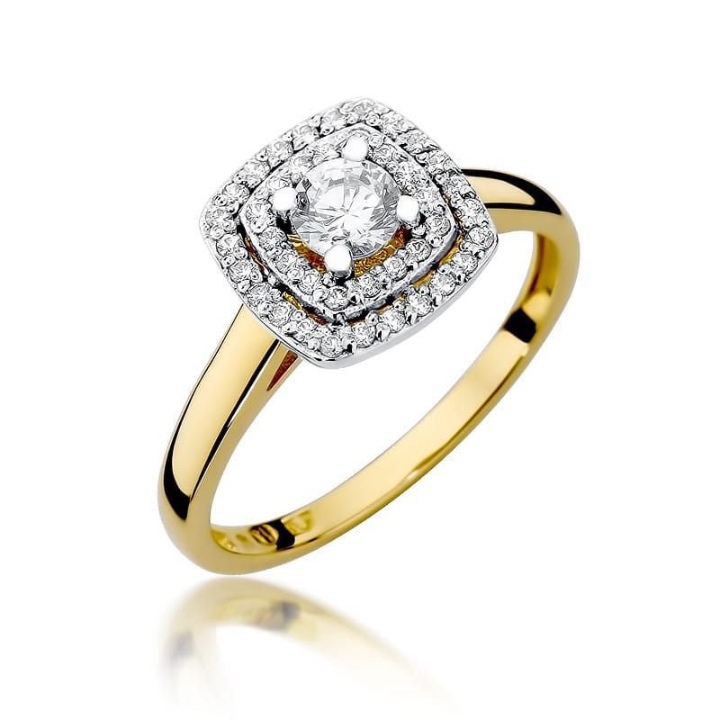 Inel Aur 9K cu Diamante Naturale 0.50 ct — Aur galben