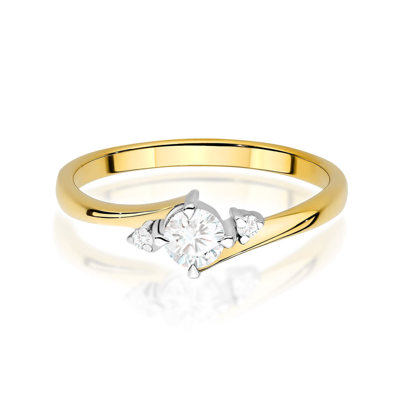 Inel Aur 9K cu Diamante Naturale 0.27 ct, imaginea 2 din 8