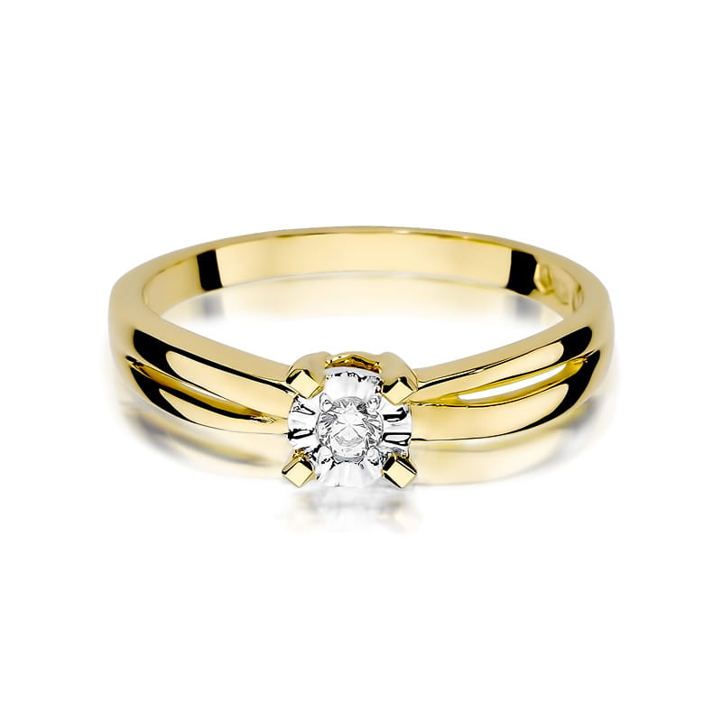 Inel Aur 9K cu Diamant Natural 0.08 ct, imaginea 2 din 8