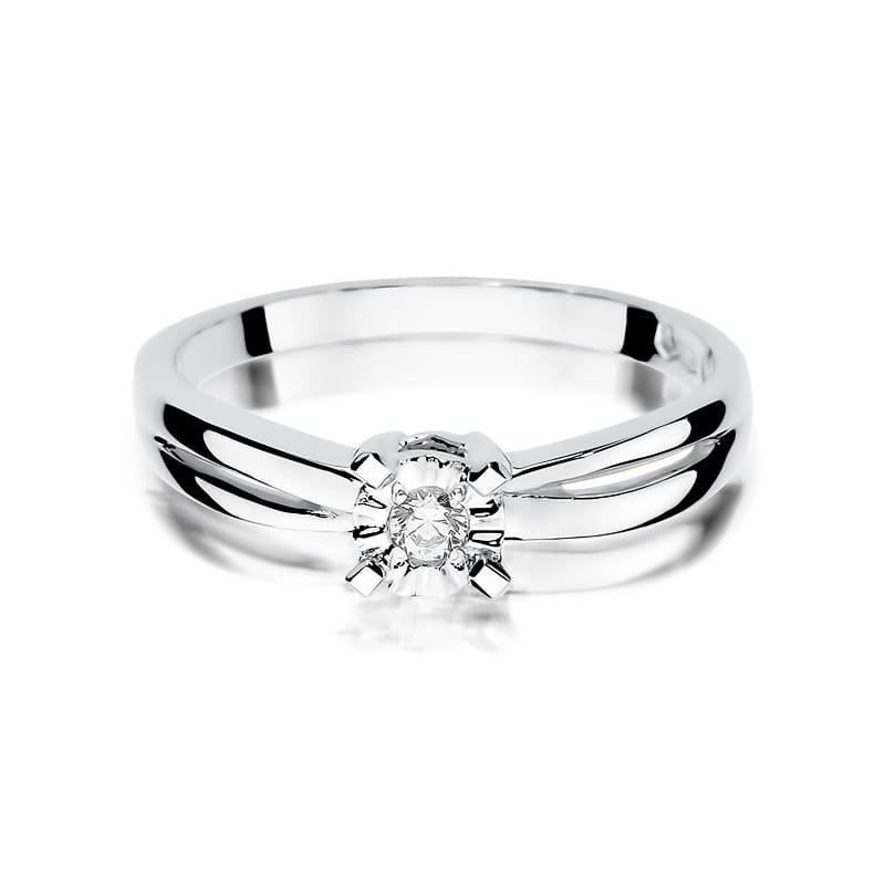 Inel Aur 9K cu Diamant Natural 0.08 ct, imaginea 6 din 8