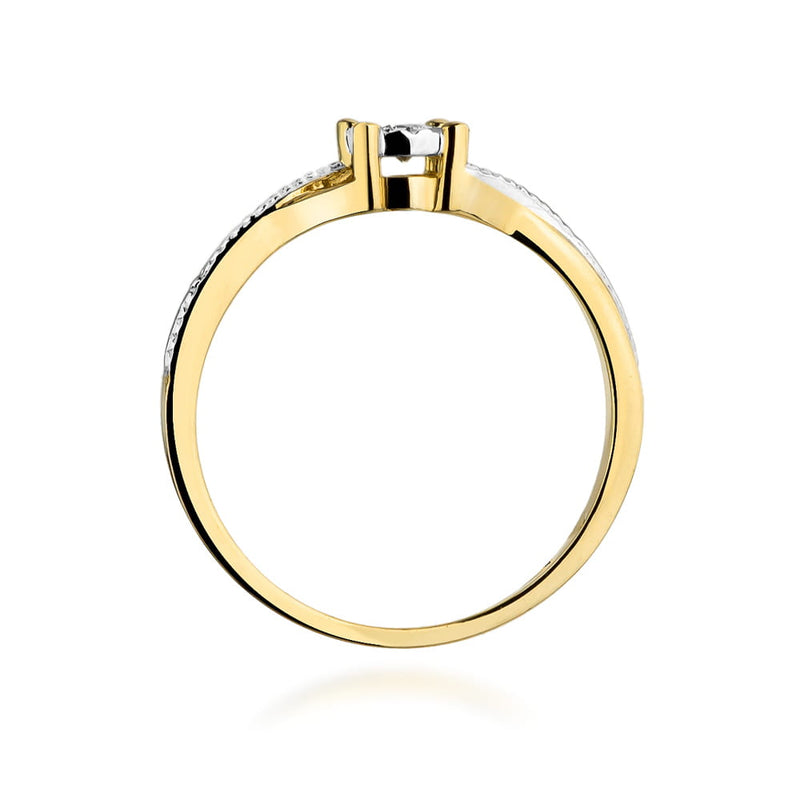 Inel Aur 9K cu Diamant Natural 0.08 ct, imaginea 3 din 8
