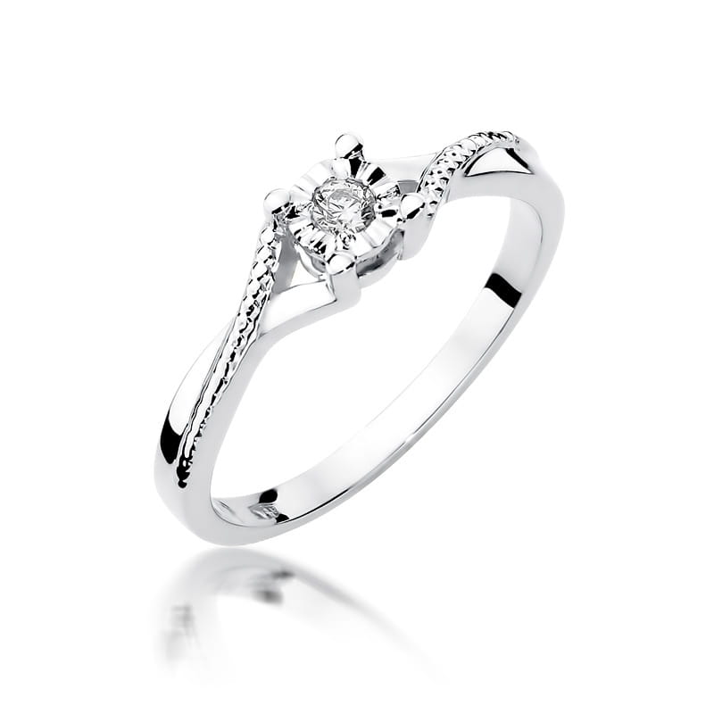 Inel Aur 9K cu Diamant Natural 0.08 ct, imaginea 5 din 8