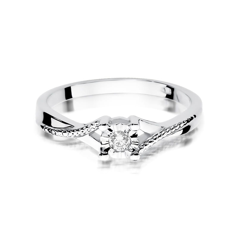 Inel Aur 9K cu Diamant Natural 0.08 ct, imaginea 6 din 8